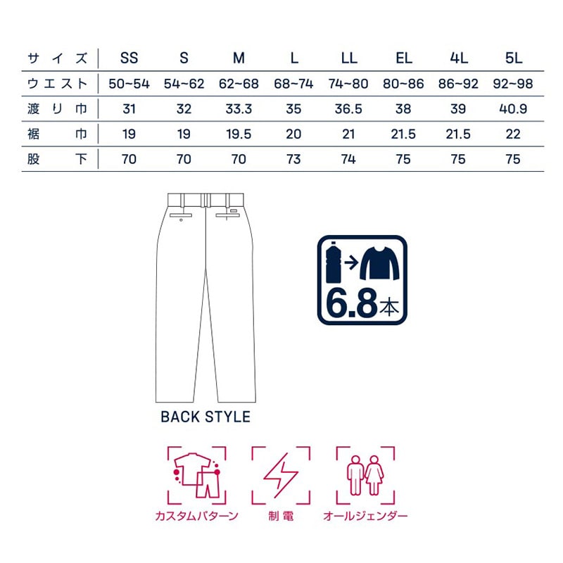 カンサイユニフォーム　レディーススラックス グレー　L 20605 1枚（ご注文単位1枚）【直送品】