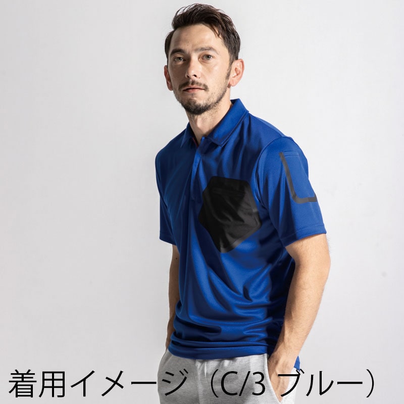 DAIRIKI 半袖ポロシャツ パープル L 59593 1枚(ご注文単位1枚)【直送品】