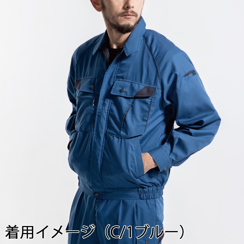 DAIRIKI　長袖ブルゾン ブルー　M 18002 1枚（ご注文単位1枚）【直送品】