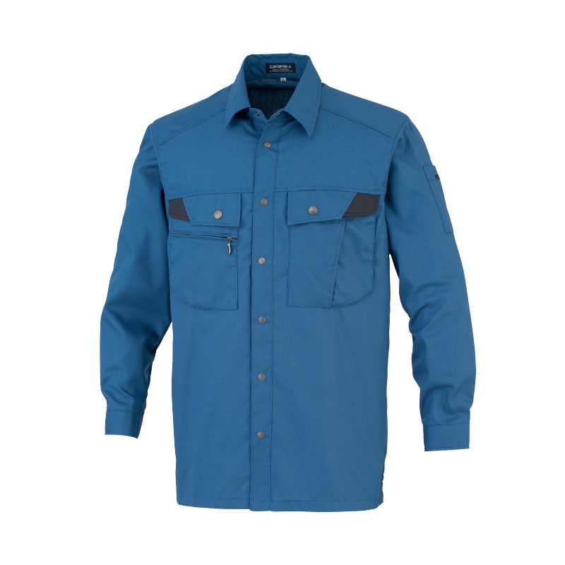 DAIRIKI　長袖シャツ ブルー　M 18004 1枚（ご注文単位1枚）【直送品】