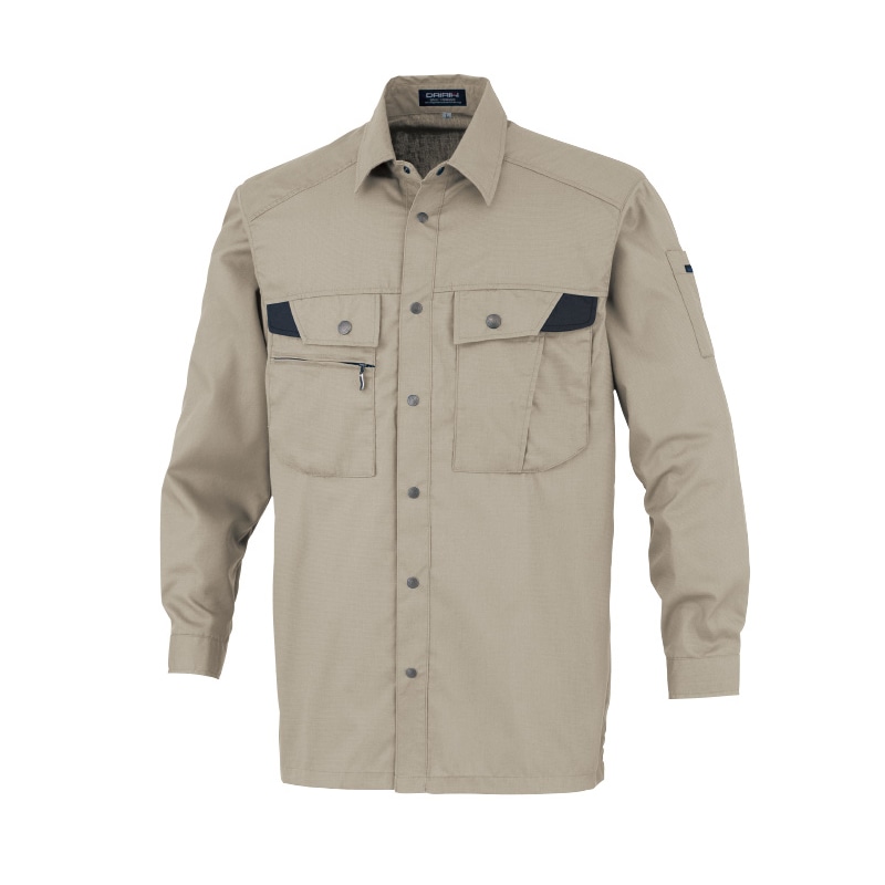 DAIRIKI　長袖シャツ ベージュ　LL 18004 1枚（ご注文単位1枚）【直送品】