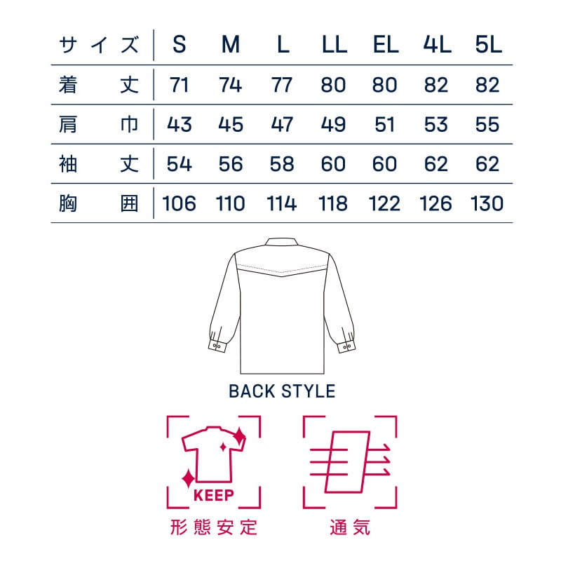 DAIRIKI 長袖シャツ ベージュ LL 18004 1枚(ご注文単位1枚)【直送品】