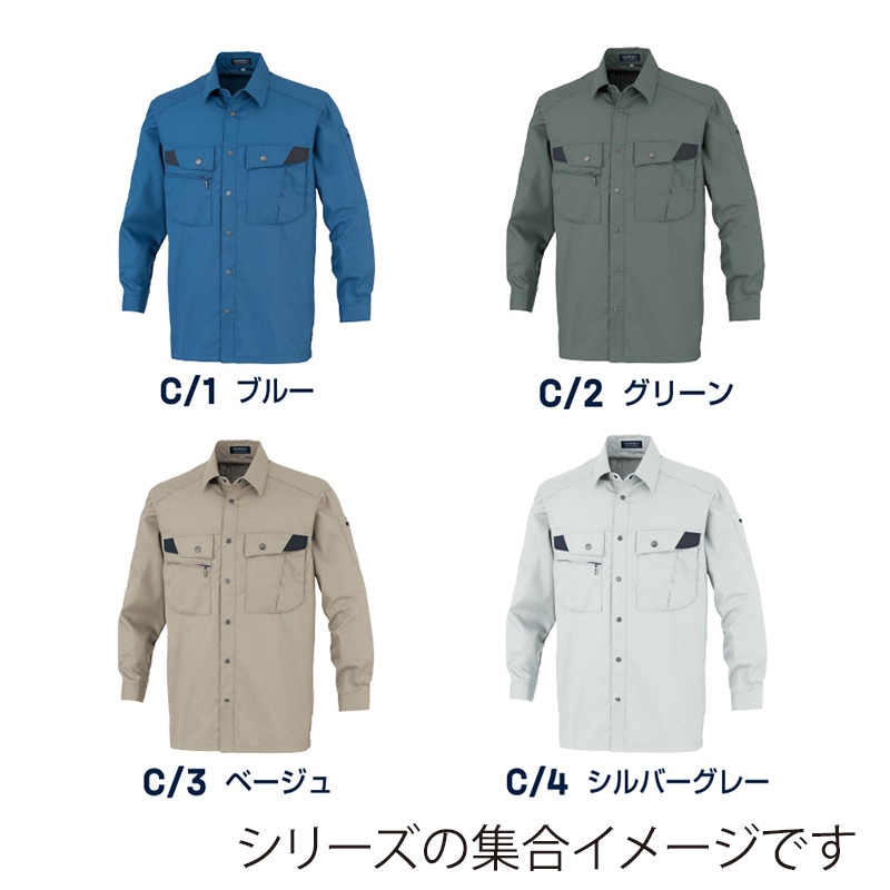 DAIRIKI　長袖シャツ シルバーグレー　M 18004 1枚（ご注文単位1枚）【直送品】