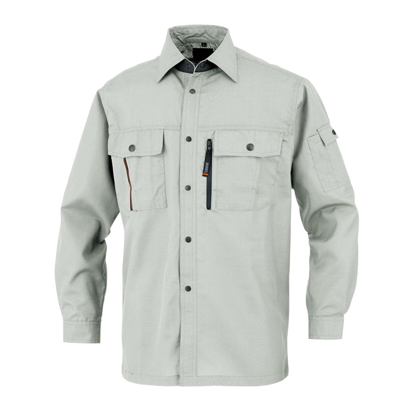 カンサイユニフォーム 長袖シャツ グレー SS 40404 1枚(ご注文単位1枚)【直送品】