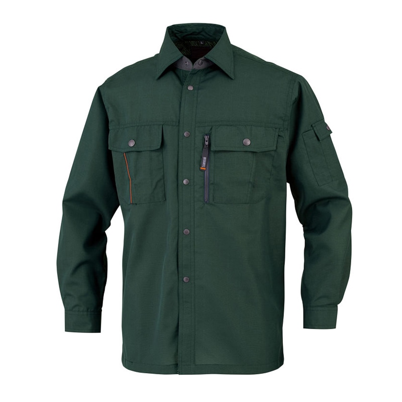 カンサイユニフォーム 長袖シャツ モスグリーン L 40404 1枚(ご注文単位1枚)【直送品】