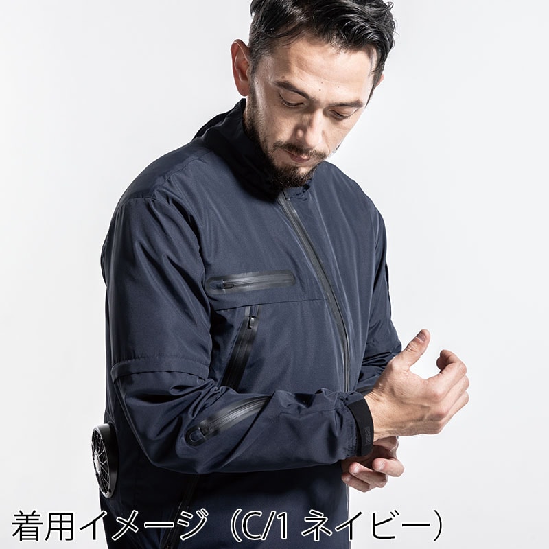 カンサイユニフォーム×空調風神服　長袖ブルゾン ホワイト　M 01100 1枚（ご注文単位1枚）【直送品】