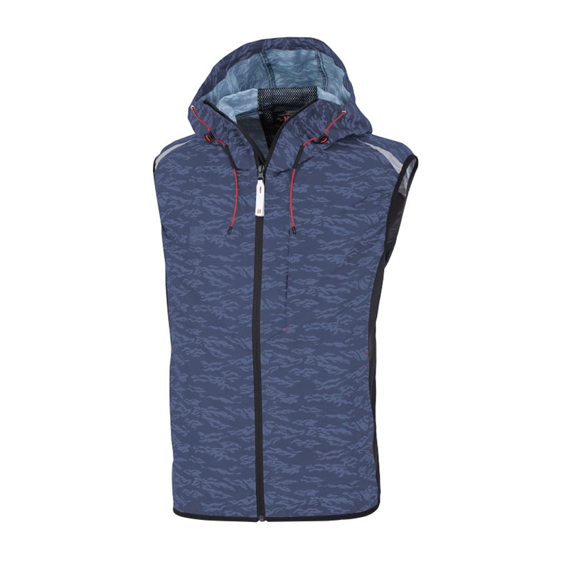 MHAK　空調風神服　フード付きベスト ネイビー　M 00100 1枚（ご注文単位1枚）【直送品】