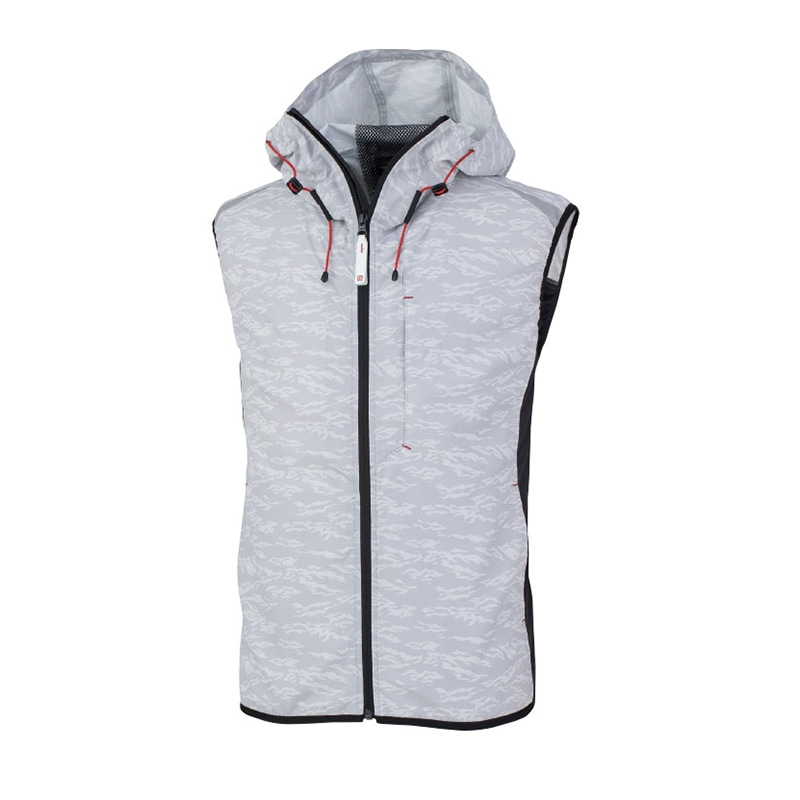 MHAK　空調風神服　フード付きベスト グレー　LL 00100 1枚（ご注文単位1枚）【直送品】