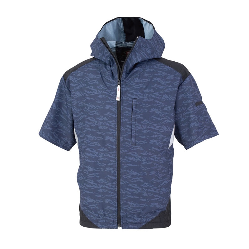 MHAK　空調風神服　フード付き半袖ブルゾン ネイビー　LL 00200 1枚（ご注文単位1枚）【直送品】