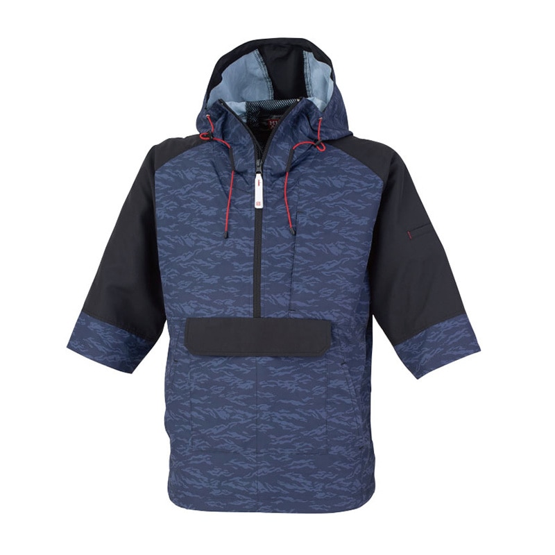 MHAK　空調風神服　フード付きヤッケ7分袖 ネイビー　L 00300 1枚（ご注文単位1枚）【直送品】