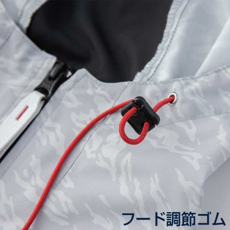 MHAK 空調風神服 フード付きヤッケ7分袖 グレー L 00300 1枚(ご注文単位1枚)【直送品】