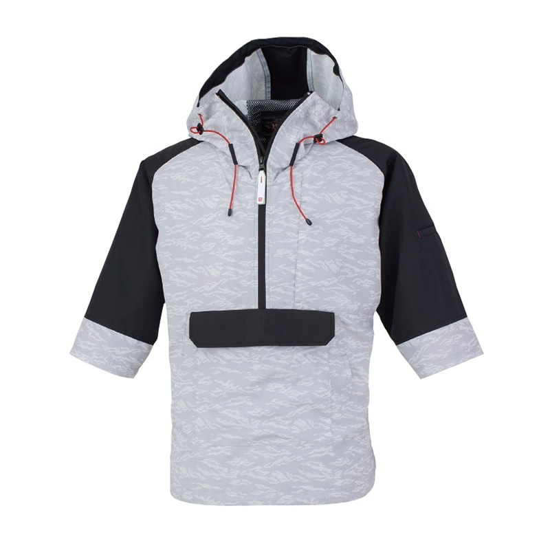 MHAK　空調風神服　フード付きヤッケ7分袖 グレー　EL 00300 1枚（ご注文単位1枚）【直送品】