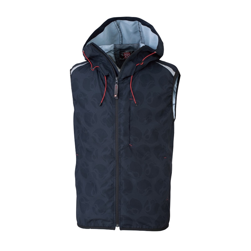 MHAK　空調風神服　フード付きベスト ネイビー　L 00400 1枚（ご注文単位1枚）【直送品】