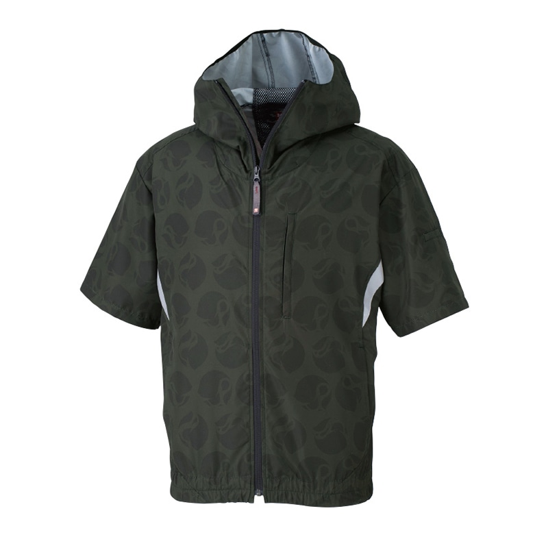 MHAK　空調風神服　フード付き半袖ブルゾン モス　L 00501 1枚（ご注文単位1枚）【直送品】