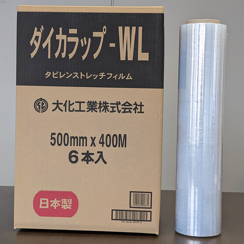 大化工業 ストレッチフィルム ダイカラップ WL 500mm×400m 10μ 1本(ご注文単位6本)【直送品】