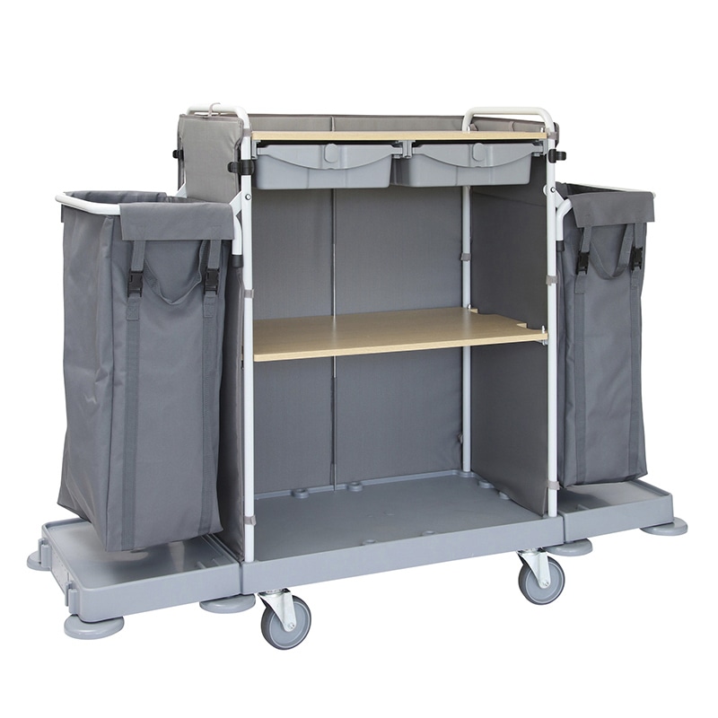ランドリーカート メイドワゴン 両側袋付 EKF-2 1個(ご注文単位1個)【直送品】