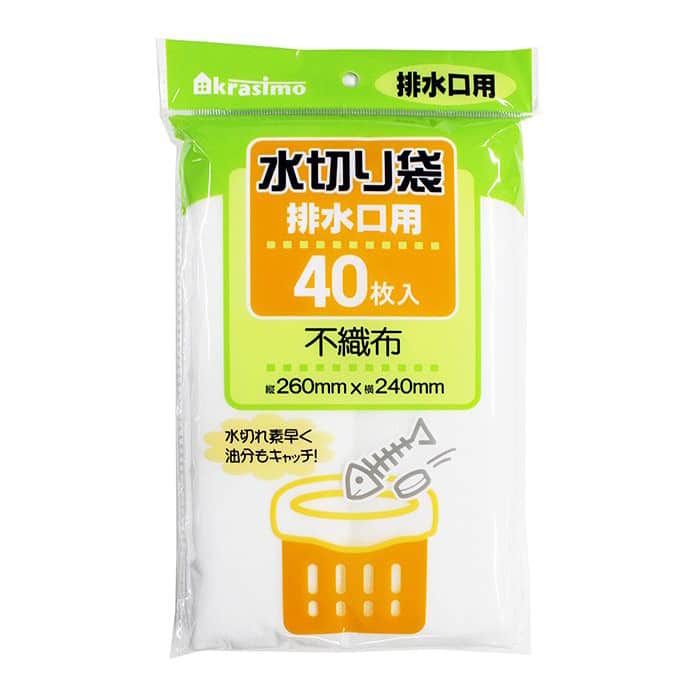 ジャパンプレミアム 不織布水切り袋 排水口用 40枚/袋 91211101(ご注文単位10袋)【直送品】