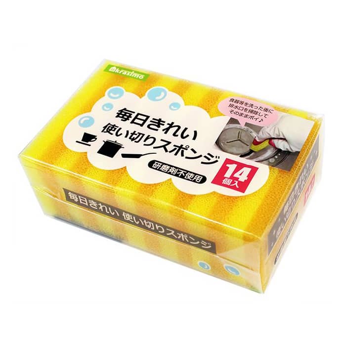 ジャパンプレミアム 毎日きれい使い切りスポンジ 14個入 91217909 1袋（ご注文単位10袋）【直送品】