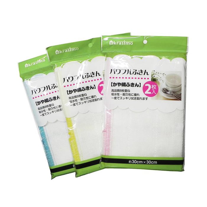 ジャパンプレミアム パワフルふきん かや織ふきん 2枚組 91219101 1袋(ご注文単位12袋)【直送品】