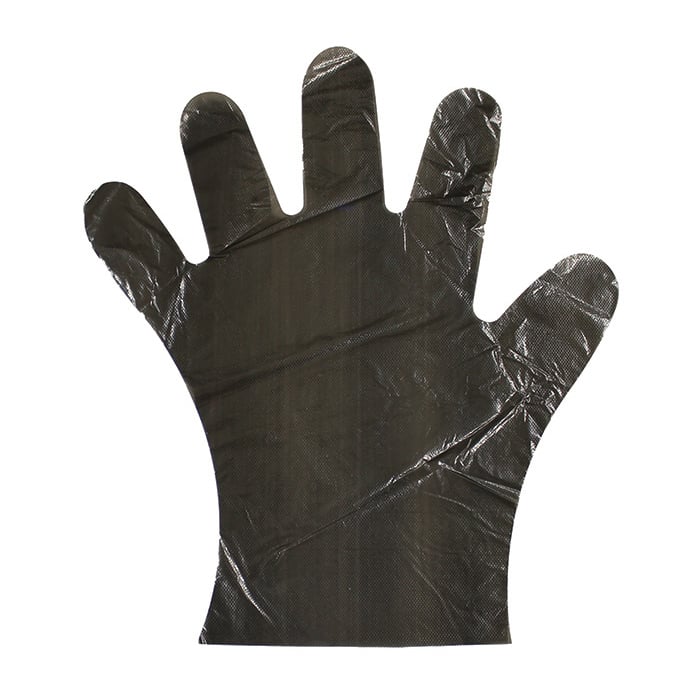 ジャパンプレミアム 使い捨てポリ手袋 黒 箱入 薄手 100枚入 91409930 1袋(ご注文単位10袋)【直送品】