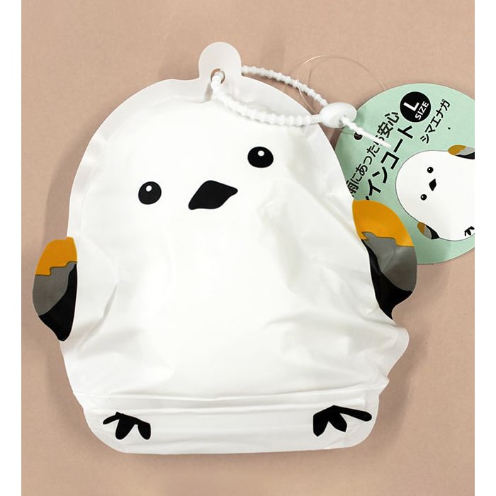 ジャパンプレミアム 雨にあったら安心レインコート Lサイズ シマエナガ 91530443 1個（ご注文単位10個）【直送品】