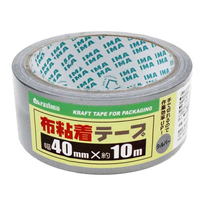 ジャパンプレミアム 布粘着テープ シルバー 40mm×10m 93613824 1個（ご注文単位10個）【直送品】