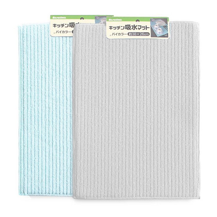 ジャパンプレミアム キッチン吸水マット バイカラー 38×26cm 94240401 1個（ご注文単位10個）【直送品】