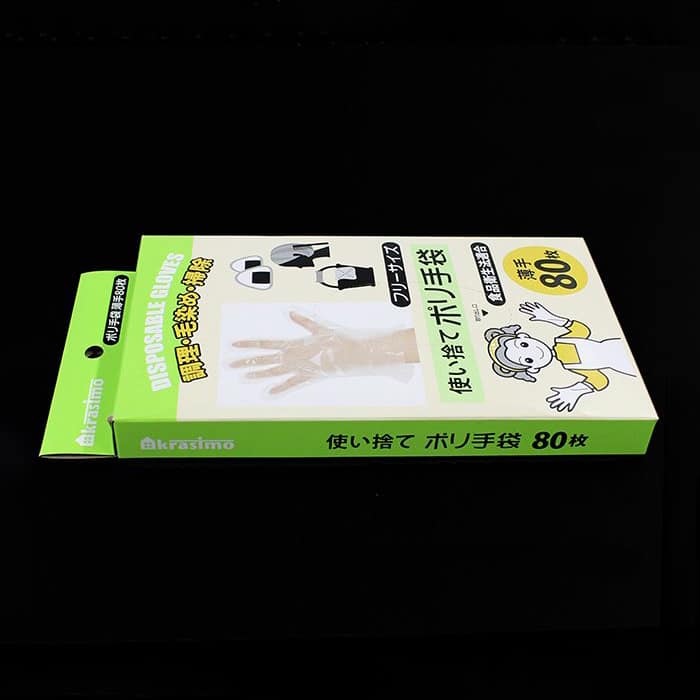 ジャパンプレミアム 使い捨てポリ手袋 箱入 薄手 80枚入 94265129 1袋(ご注文単位10袋)【直送品】