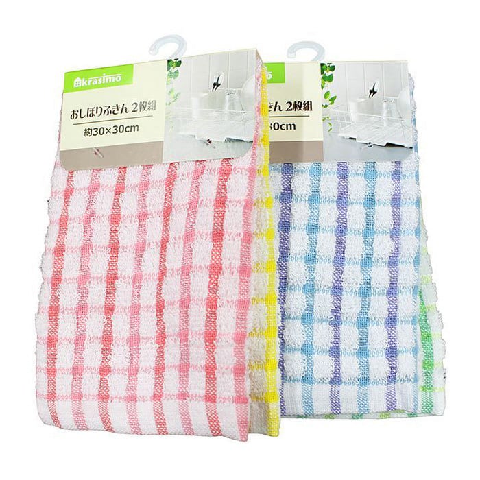 ジャパンプレミアム おしぼりふきん 2枚組 Sチェック 94273401 1袋（ご注文単位10袋）【直送品】