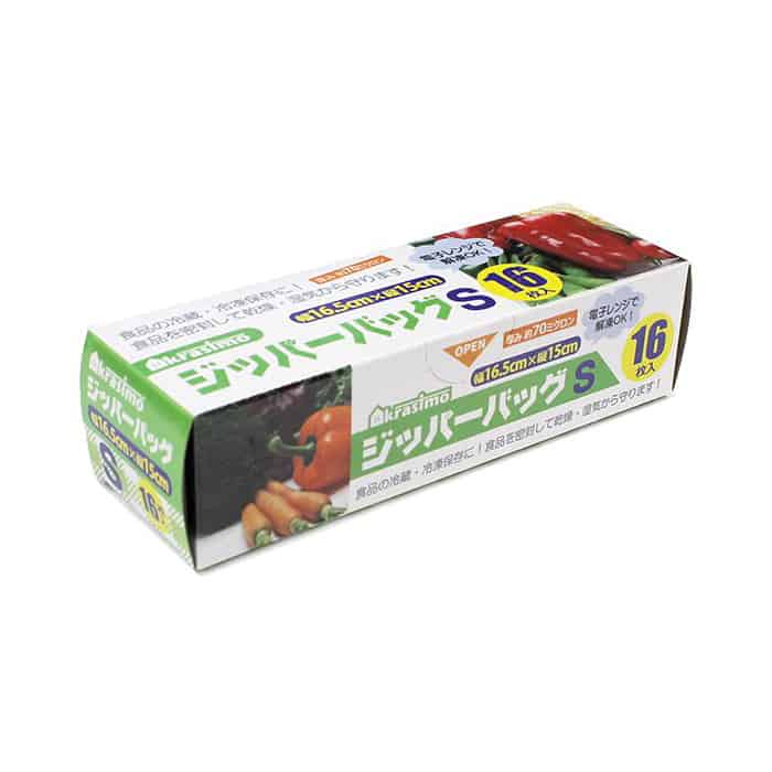 ジャパンプレミアム ジッパーバッグ S 16枚入 94920701 1箱（ご注文単位10箱）【直送品】