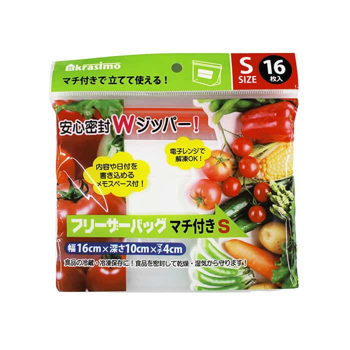 ジャパンプレミアム フリーザーバッグ マチ付き S 16枚入 94921301 1個（ご注文単位10個）【直送品】