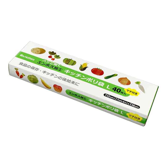 ジャパンプレミアム キッチンポリ袋 BOX L 40枚入 85514601 1袋（ご注文単位10袋）【直送品】