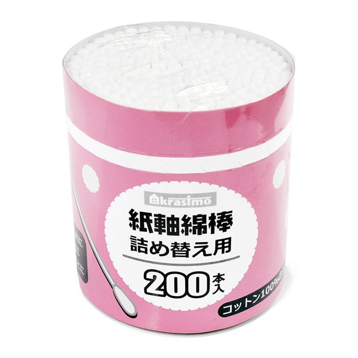 ジャパンプレミアム 紙軸綿棒 詰め替え用 200本入 95718229 1袋（ご注文単位10袋）【直送品】