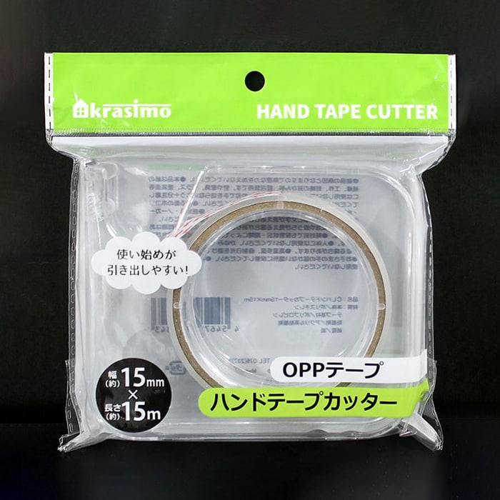 ジャパンプレミアム OPPテープ ハンドテープカッター 15mm×15m 95843415 1個（ご注文単位10個）【直送品】