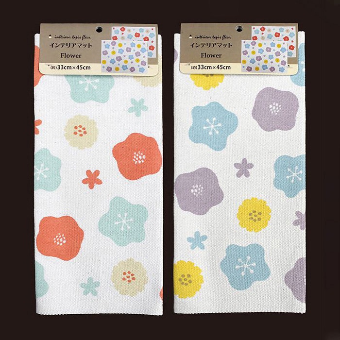 ジャパンプレミアム インテリアマット フラワー 96354419 1個(ご注文単位10個)【直送品】