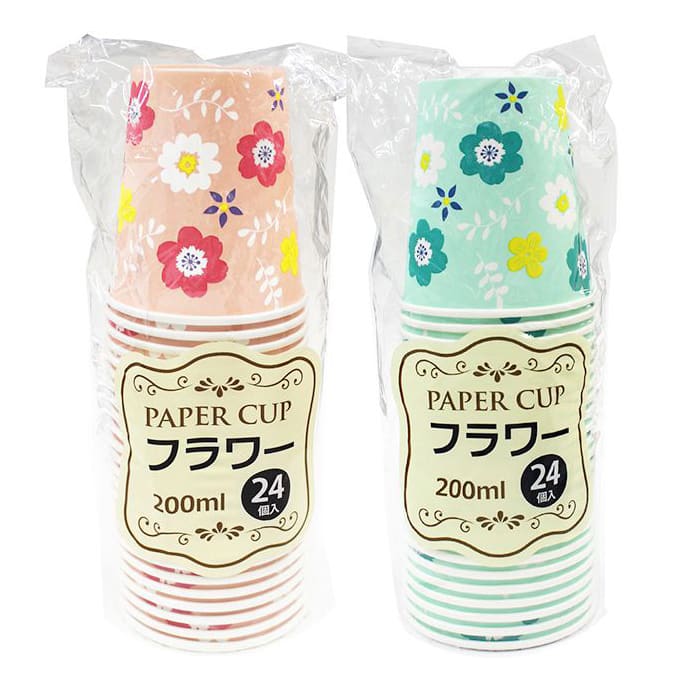 ジャパンプレミアム ペーパーカップ フラワー 24個入 200ml 96930426 1袋（ご注文単位10袋）【直送品】