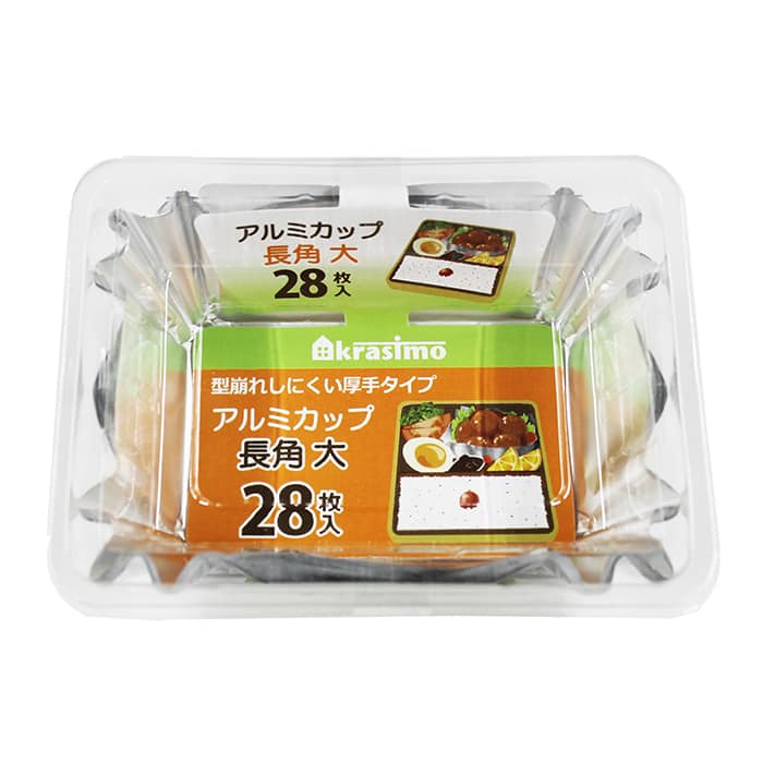 ジャパンプレミアム アルミカップ 長角 大 28枚入 96961601 1袋（ご注文単位10袋）【直送品】