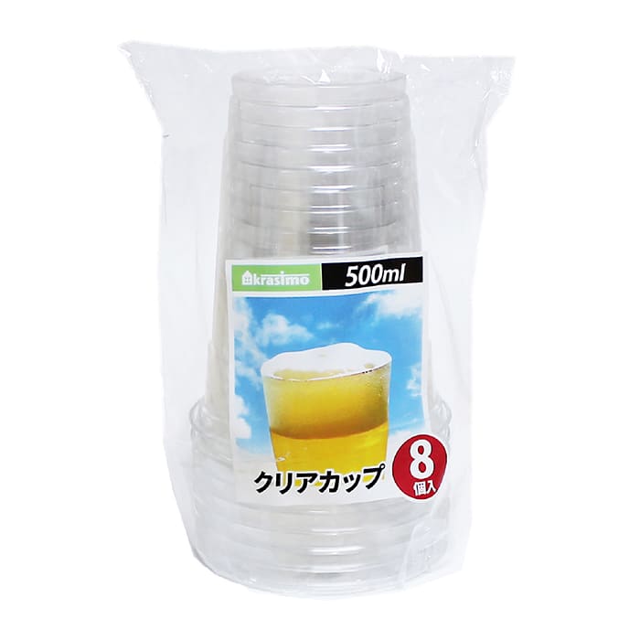 ジャパンプレミアム クリアカップ 500ml 8個入 96970326 1袋（ご注文単位10袋）【直送品】