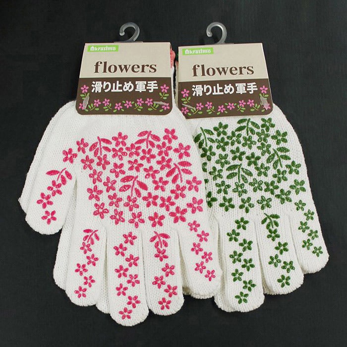 ジャパンプレミアム レディス用滑り止め軍手 フラワー 98003424 1双（ご注文単位10双）【直送品】