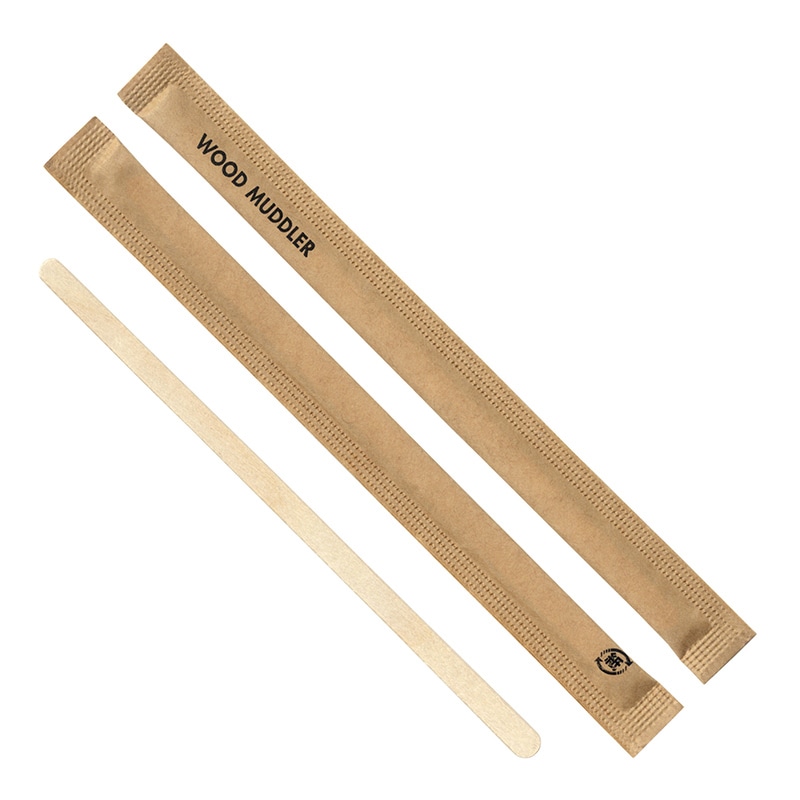 長井紙業 ウッドマドラー 完封紙包装 200本/袋（ご注文単位50袋）【直送品】