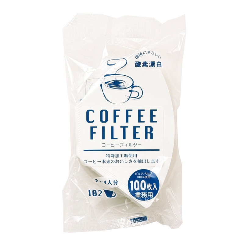 イデシギョー コーヒーフィルター　102 中  1パック（ご注文単位160パック）【直送品】