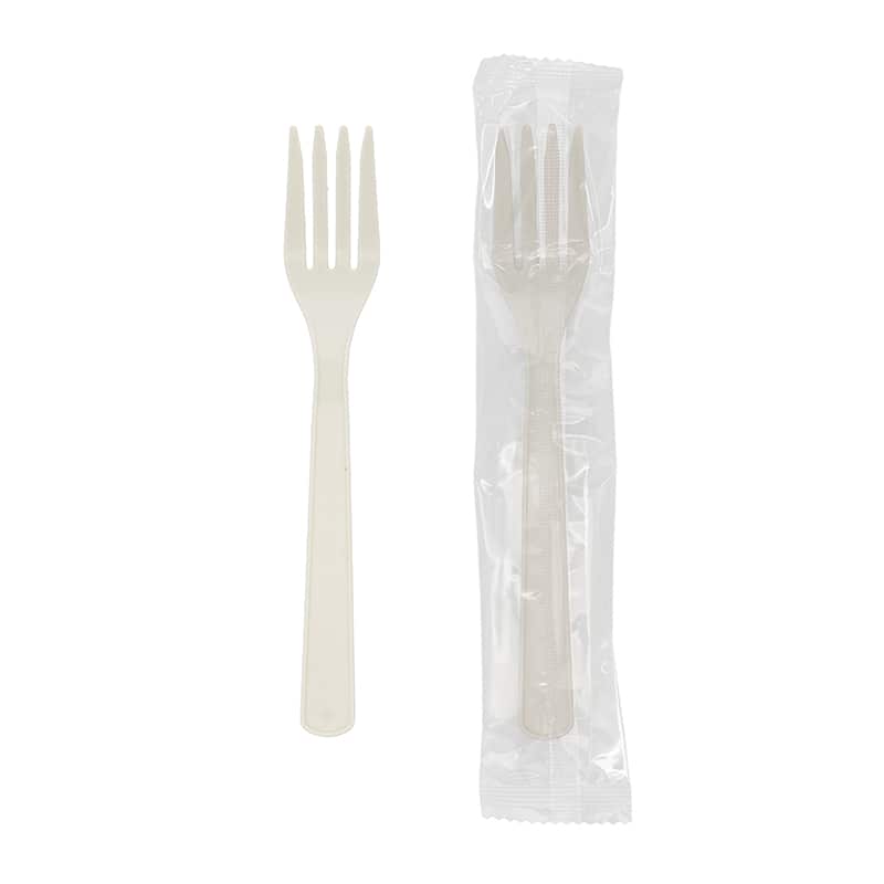 SWAN プラスチックフォーク 16cm 個包装 ホワイト 100本/袋