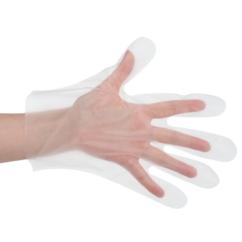 SWAN ポリグローブ CPE 外エンボス入り L クリア 100枚/箱