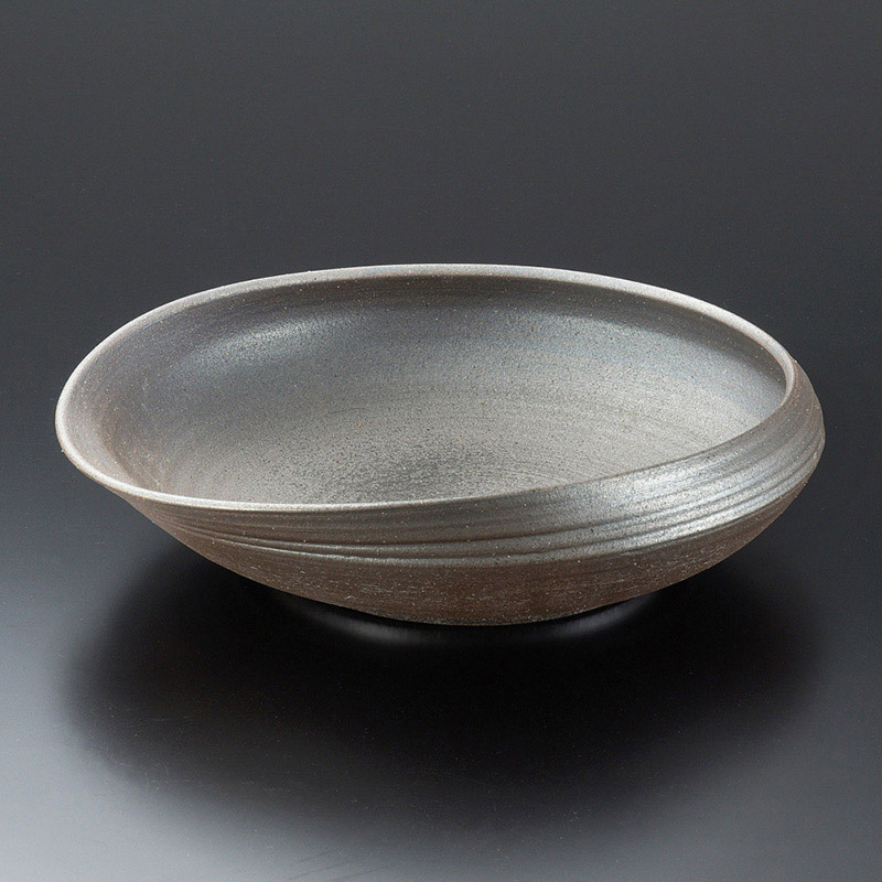 山万 01103-660 黒窯変13.0変型大鉢(信楽焼 1個（ご注文単位1個）【直送品】