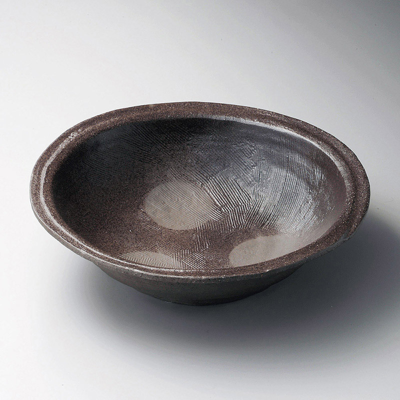 山万 01011-170 炭火土ボタモチたわみ大鉢  1個（ご注文単位1個）【直送品】