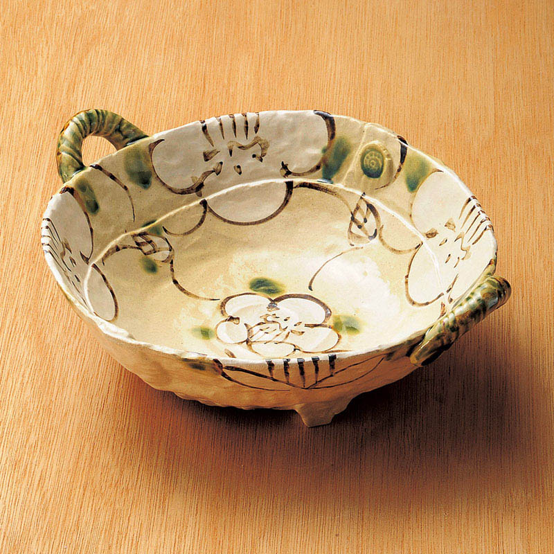 山万 01115-170 格子花手付鉢  1個（ご注文単位1個）【直送品】