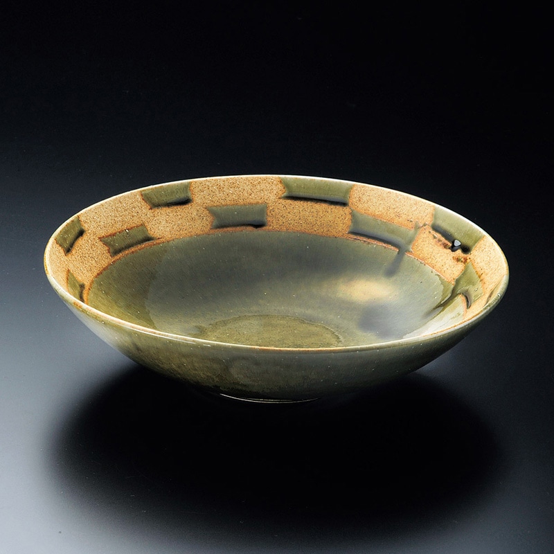 山万 01208-100 織部間取10.0盛鉢  1個（ご注文単位1個）【直送品】