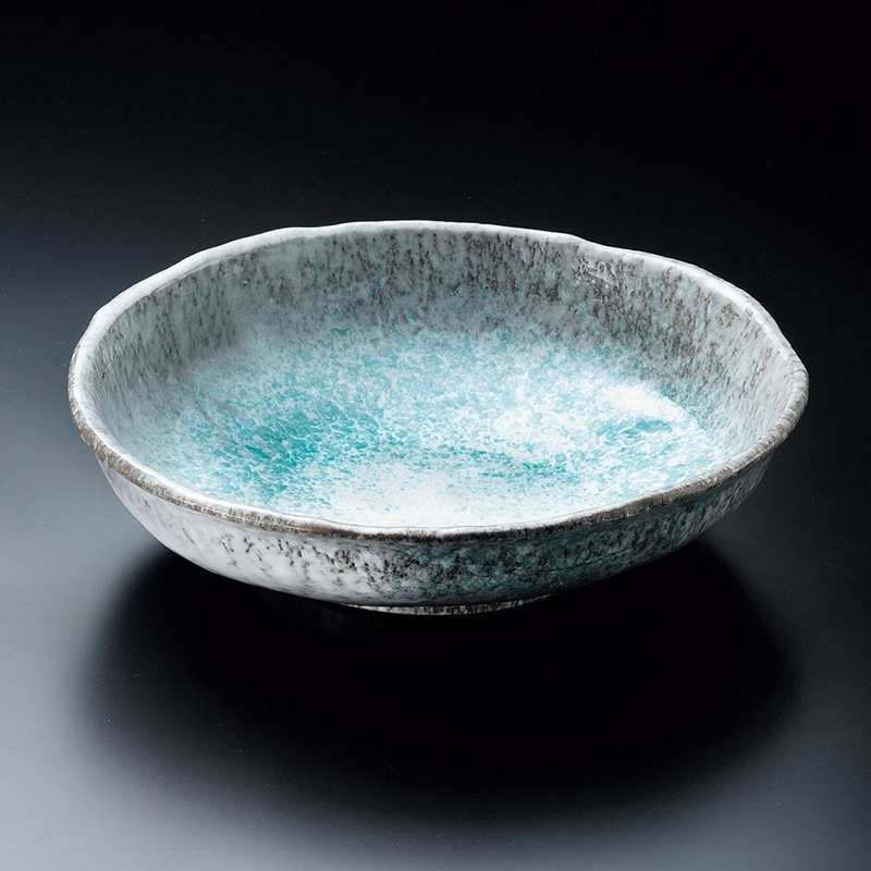 山万 01308-650 青釉8号盛鉢(萬古焼)  1個（ご注文単位1個）【直送品】