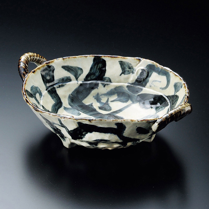 山万 01118-290 たこ唐草両手付鉢  1個（ご注文単位1個）【直送品】