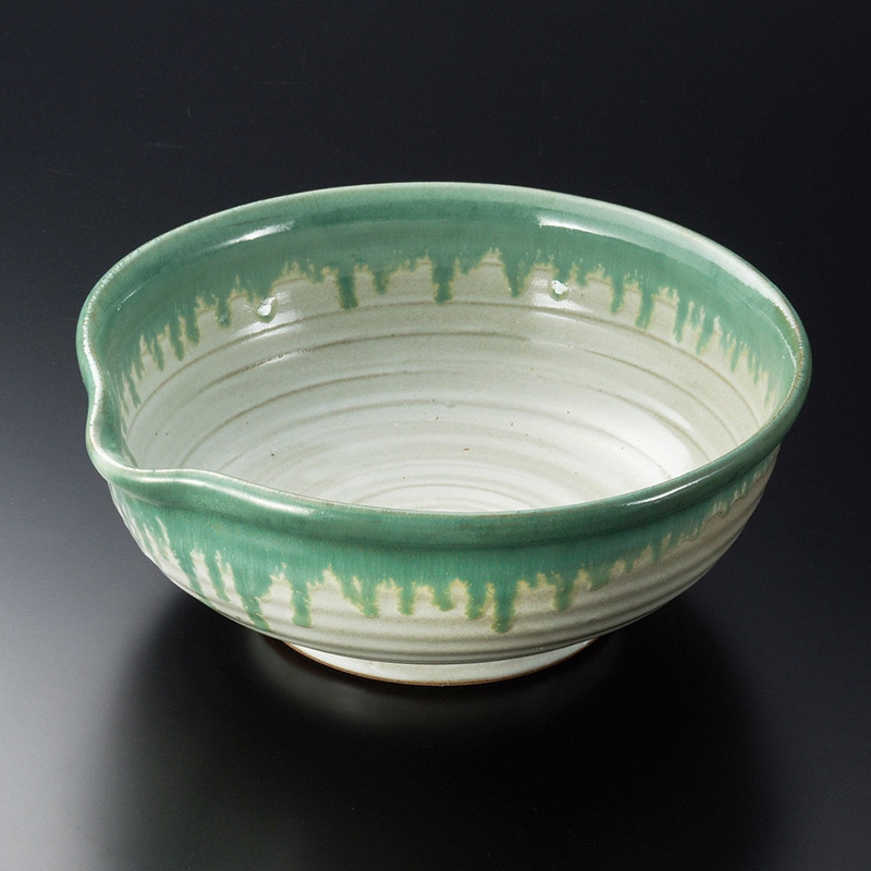 山万 01401-170 白唐津織部片口9寸鉢  1個（ご注文単位1個）【直送品】